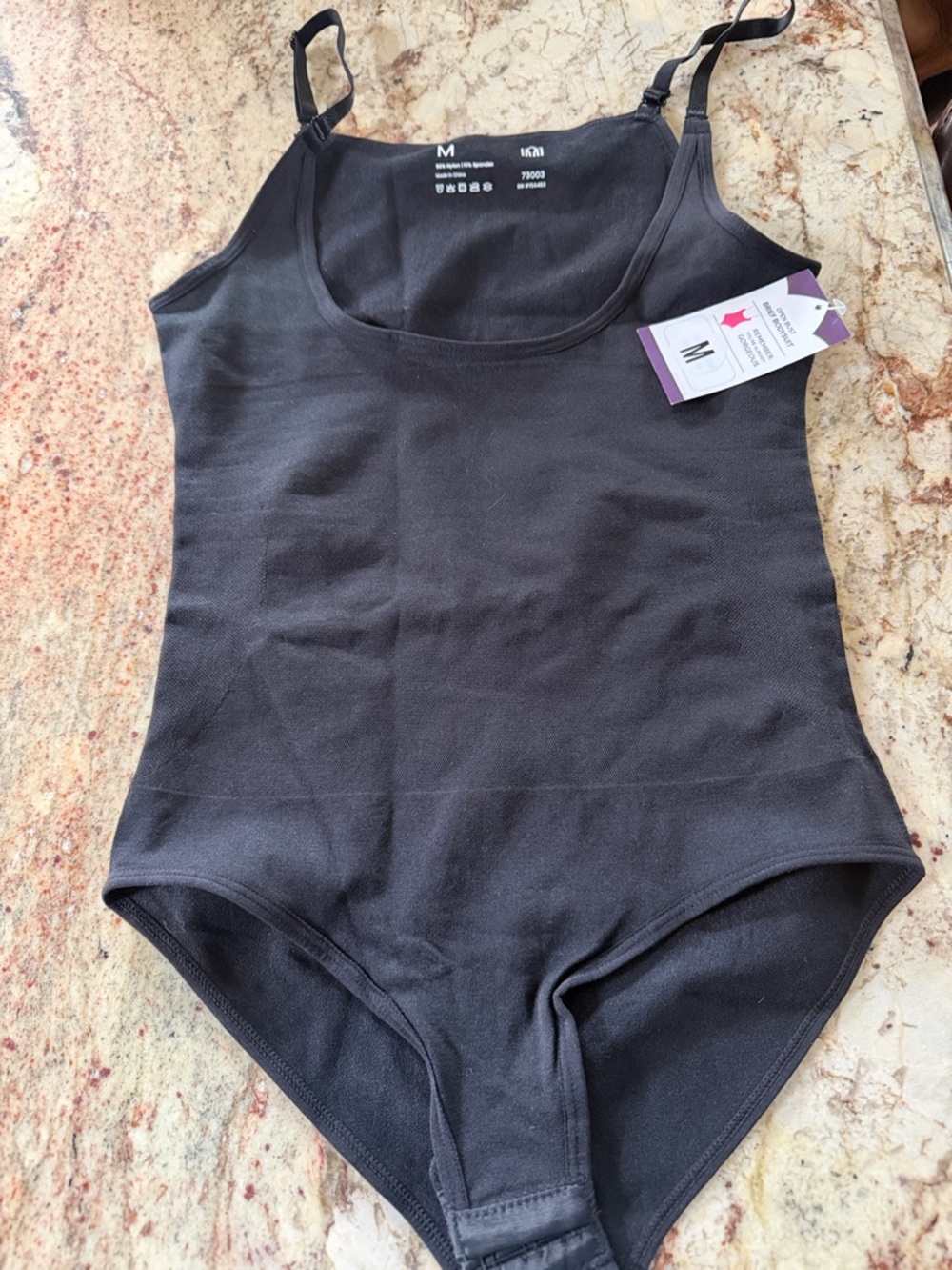 Open Bust Brief Bodysuit - Black